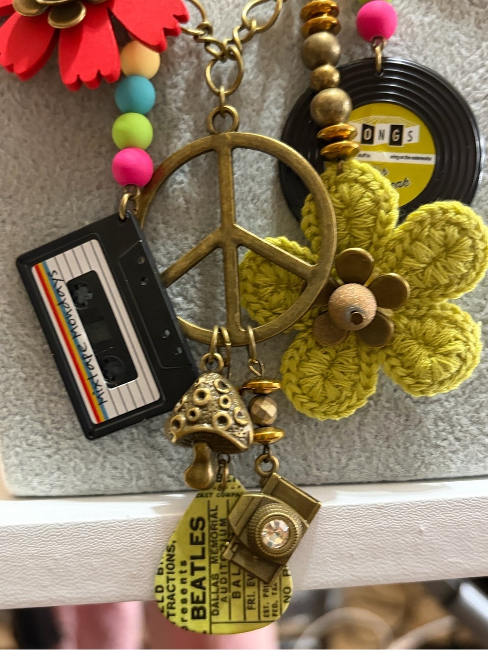 NWT Spin the Record Groovy Charm Necklace Primitive Peddler - Picture 3 of 6